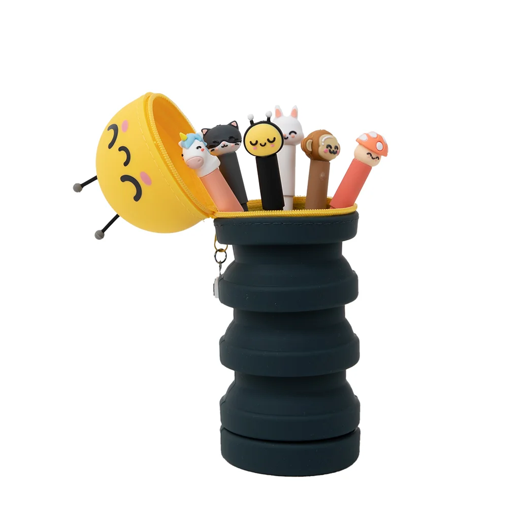 Set de 6 esferográficas apagáveis Bo-Bo + estojo extensível — Abelha