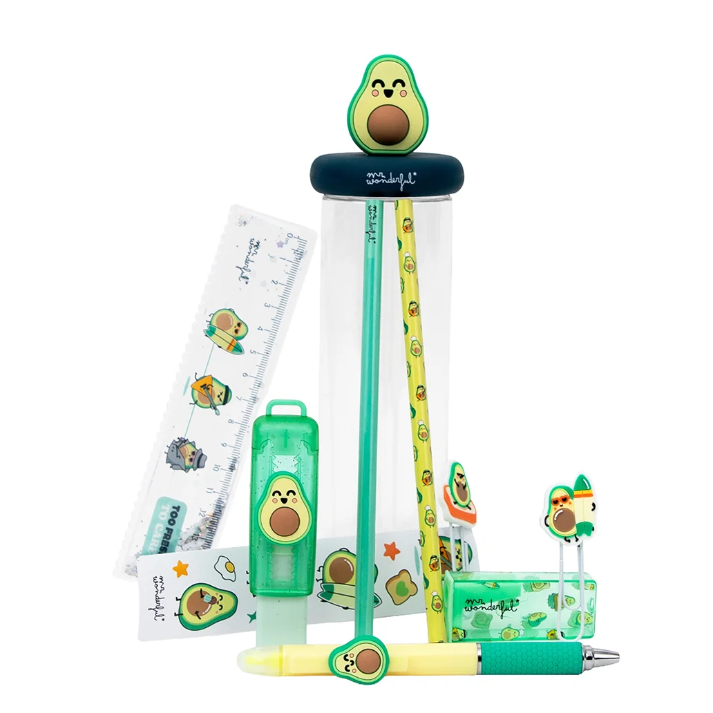 Kit de Escrita com Estojo Charm - Abacate
