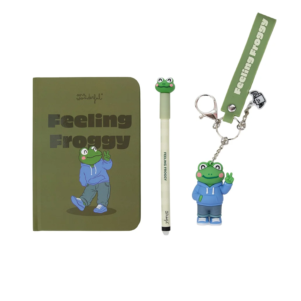 Kit de escrita + Porta-chaves Sapo - Feeling Froggy